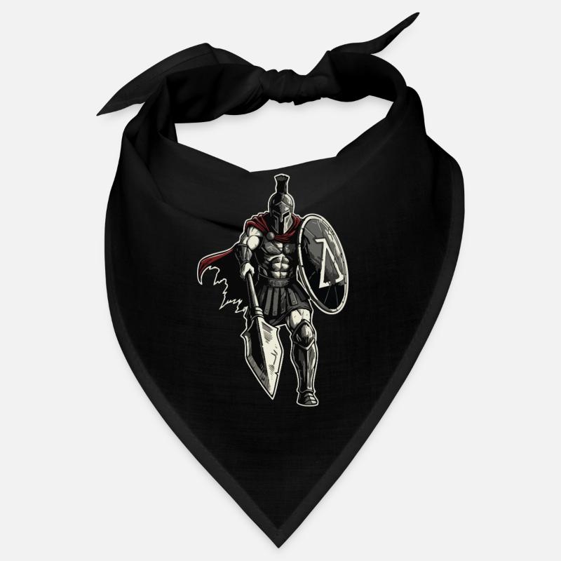 Veteran Spartan Combat Spear Shield Mascot Bandana