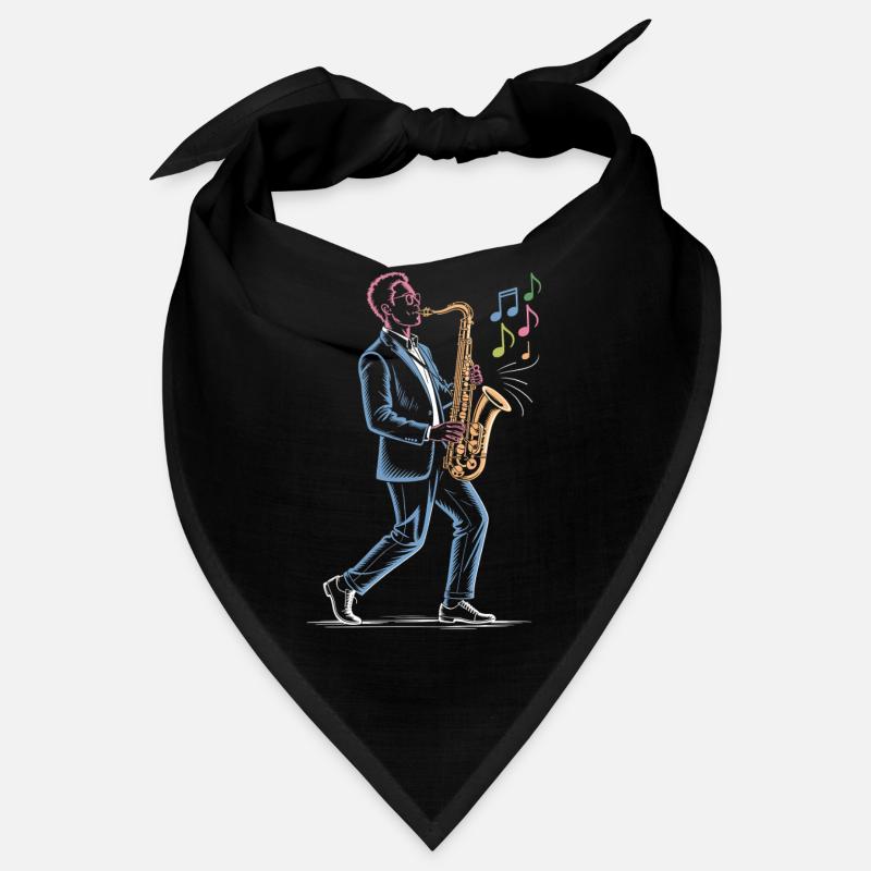 Saxophone Player Playing Sax Art Print Bandana