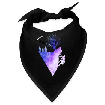 Rock Climbing Nature Watercolor Silhouette - Bandana - Schwarz - Vorne
