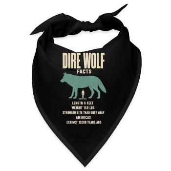 Dire Wolf Fakten Eiszeit Größenvergleich Tafel - Bandana - Schwarz - Vorne