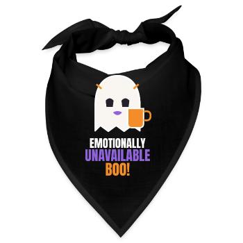 Emotionally Unavailable Boo Funny Ghost - Bandana - Schwarz - Vorne