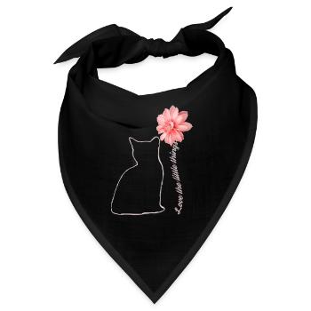 Miezekatze Mit Blume Katze Geschenk - Bandana - Schwarz - Vorne