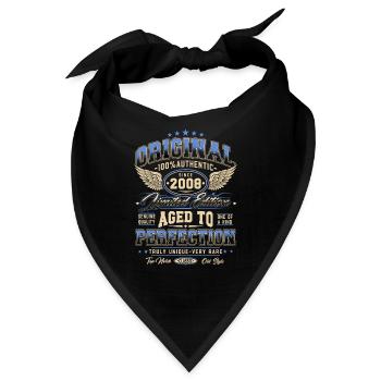Original 2008 Jahrgang geboren Geburtstag Geschenk - Bandana - Schwarz - Vorne