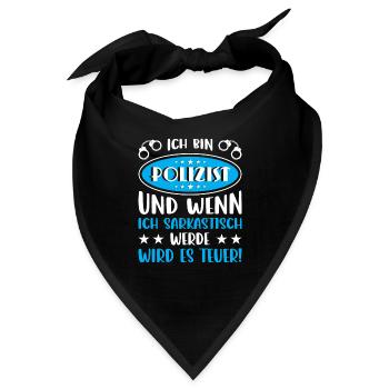 Polizei Polizist Polizisten Polizeibeamter - Bandana - Schwarz - Vorne