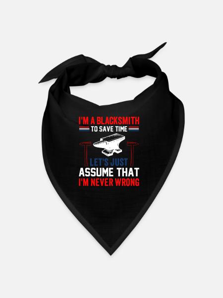 I'm a Blacksmith to save time - Bandana - Schwarz - Vorne