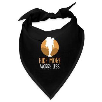 Hike more Worry less Wandern Wanderer - Bandana - Schwarz - Vorne