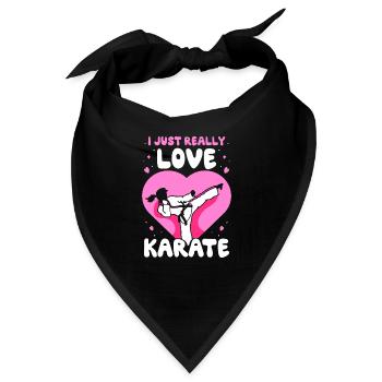 I just really love Karate - Bandana - Schwarz - Vorne