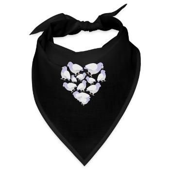 Herz Taube - Bandana - Schwarz - Vorne