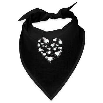 Herz Vogel Fink - Bandana - Schwarz - Vorne