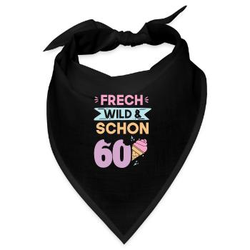 Geschenk 60 Jahre Geburtstag Eis essen - Bandana - Schwarz - Vorne