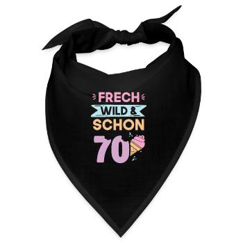 Geschenk 70 Jahre Geburtstag Eis essen - Bandana - Schwarz - Vorne