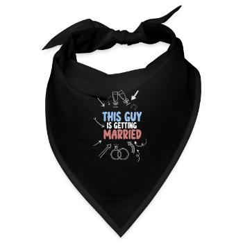 This Guy Is Getting Married Engagement Bachelor - Bandana - Schwarz - Vorne