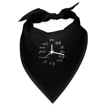 Mathematik Uhr Mathe Bruch Rechnen Geschenk - Bandana - Schwarz - Vorne