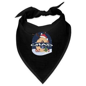 Toller Tschad-Name mit Weihnachtsmütze im Weihnachtsthema - Bandana - Schwarz - Vorne