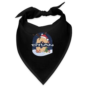 Toller Dylan-Name mit Weihnachtsmütze im Weihnachtsthema - Bandana - Schwarz - Vorne