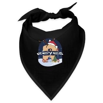 Awesome Reyes Name mit Weihnachtsmütze im Weihnachtsthema - Bandana - Schwarz - Vorne