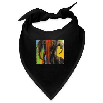 Mammut - Expressionistische, abstrakte KI Kunst - Bandana - Schwarz - Vorne