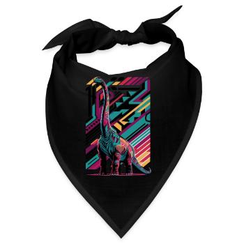 Langhals Brachiosaurus Dinosaurier - Bandana - Schwarz - Vorne