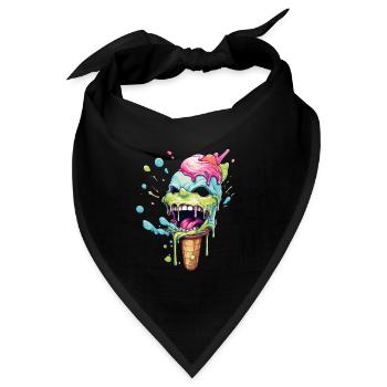 Psycho Eiscreme lacht knallbunt - Bandana - Schwarz - Vorne