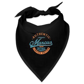 Marcus tshirt personalisierte Geschenk Name Marcus - Bandana - Schwarz - Vorne