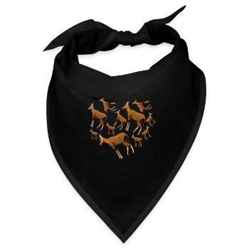 Herz Antilope - Bandana - Schwarz - Vorne