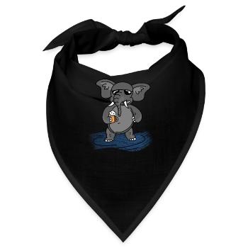 Elefant Bier Sonnenbrille Geschenk - Bandana - Schwarz - Vorne