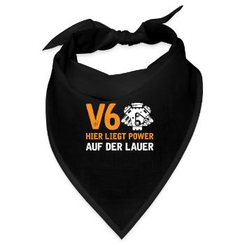 6 Zylinder Tuner Tuning V6 - Bandana - Schwarz - Vorne