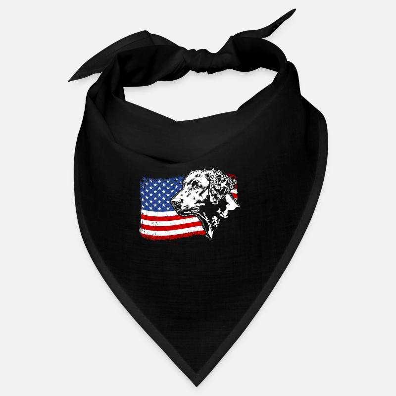 Retriever à poil bouclé Drapeau de l’Amérique Wilsigns Bandana