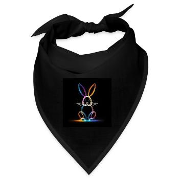 Leuchtender Hase - Bandana - Schwarz - Vorne