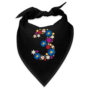 Flowers 3 - Bandana - Schwarz - Vorne