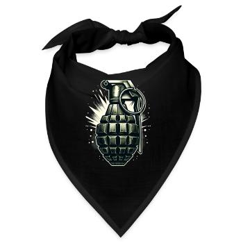 Detonate-Design: Klassische Granate - Bandana - Schwarz - Vorne