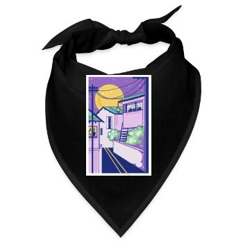 Yokohama at Night - Bandana - Schwarz - Vorne