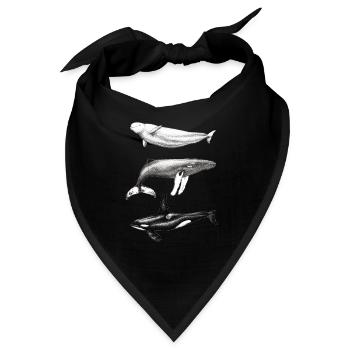 Beluga-Delphin, Buckelwal und Buckelwal - Bandana - Schwarz - Vorne