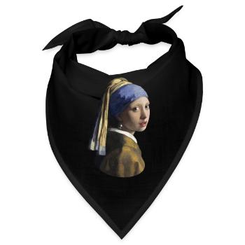 Jan Vermeer Das Mädchen mit dem Perlenohrgehänge - Bandana - Schwarz - Vorne