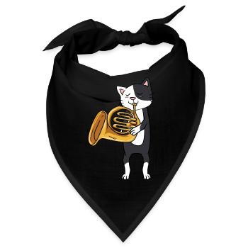 Hornist Hornist Musical Katzenliebhaber - Bandana - Schwarz - Vorne