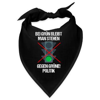 gegen Grüne Politik Grün Geschenk - Bandana - Schwarz - Vorne