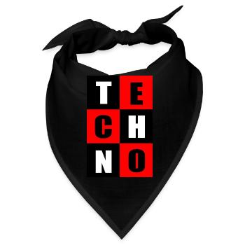 Techno Rot und Schwarz - Bandana - Schwarz - Vorne