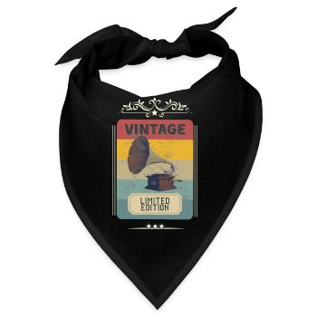 Vintage-Grammophon - limitierte Auflage - Bandana - Schwarz - Vorne
