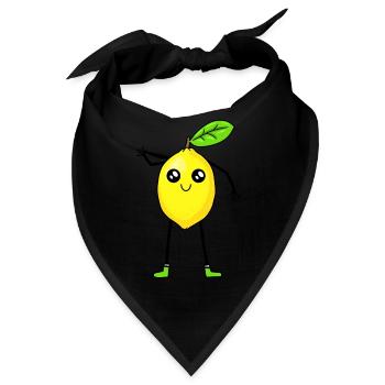 Zitrone Zitronen Frucht Früchte Vitamine - Bandana - Schwarz - Vorne