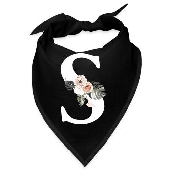 Tropischer Blumenbuchstabe S - Bandana - Schwarz - Vorne