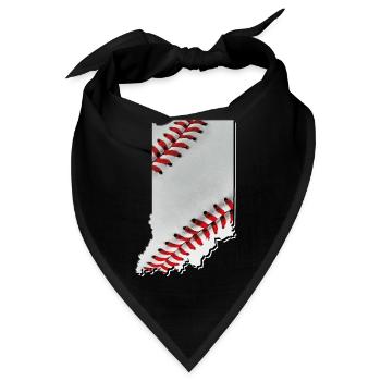 Echter Baseball in der Indiana State Landkarte - Bandana - Schwarz - Vorne