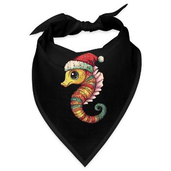 Seepferd Weihnachten - Bandana - Schwarz - Vorne