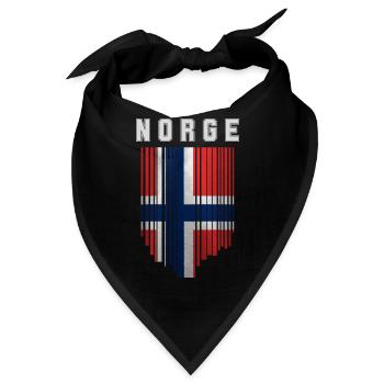 Norwegische Flagge, Norwegischer Stolz - Bandana - Schwarz - Vorne