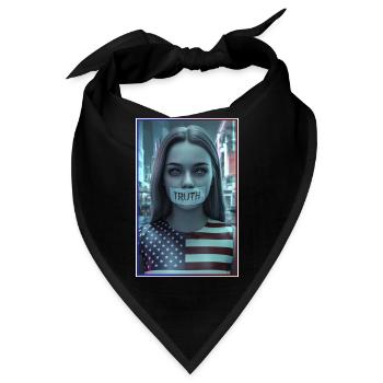 Gesichtsdesign mit Truth-Mund in US-Flagge - Bandana - Schwarz - Vorne