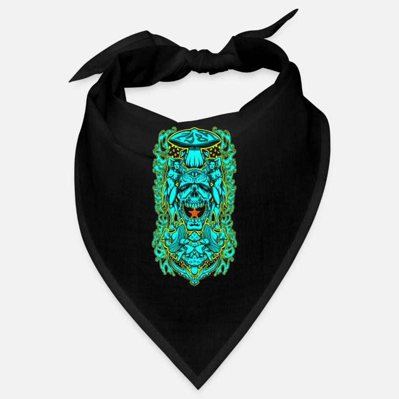 Portail de crâne psychédélique – Vision de champignon occulte Bandana