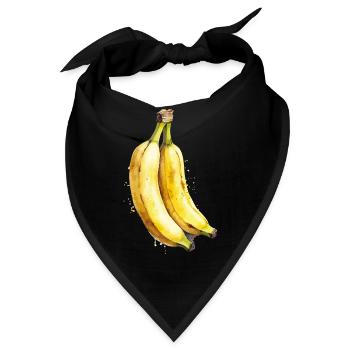 Banane Aquarell - Bandana - Schwarz - Vorne