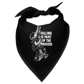 Bouldern Frau: Falling Is Part of the Process - Bandana - Schwarz - Vorne