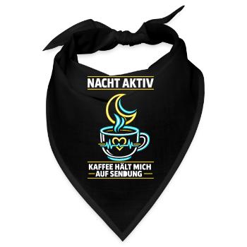 Nacht aktiv Kaffee hält mich auf Sendung - Bandana - Schwarz - Vorne