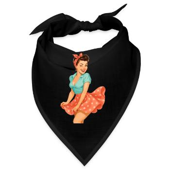Sweet Pin Up im Wind – Retro Candy Style - Bandana - Schwarz - Vorne
