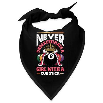 Unterschaetze Niemals Ein Maedchen Pool Queue - Bandana - Schwarz - Vorne